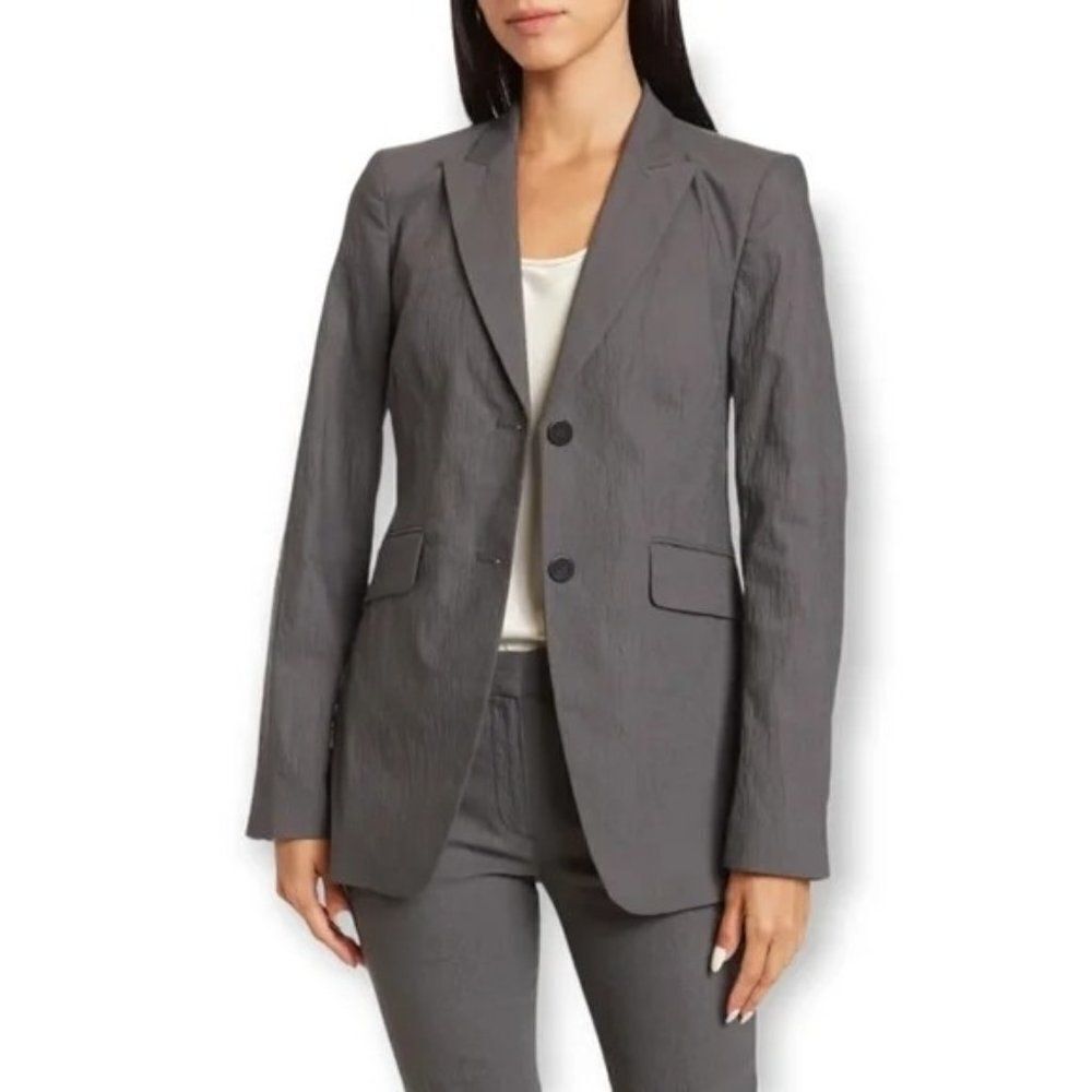 NEW Theory Andorie Greystone Textured Stretch Blazer L1006113 Greystone Size 2